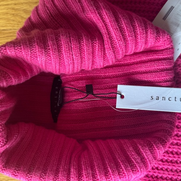 Sanctuary Pink Cowl Neck Sweater Chunky Knit New - Picture 2 of 11
